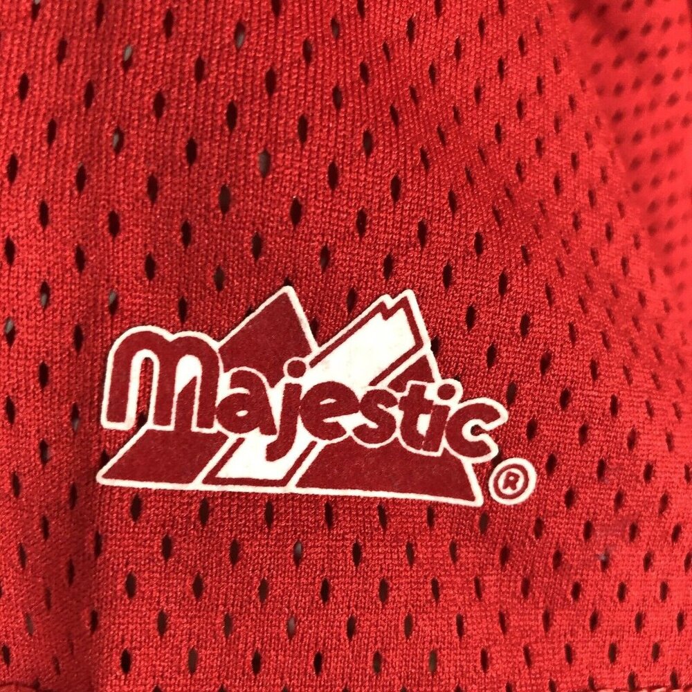 Vintage Majestic New York Yankees Jersey Men L  Red Mesh Made In USA  90s - Picture 9 of 16